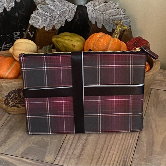 LOFT Plaid & Gold Bag Set - NEW! - Picture 4 of 6